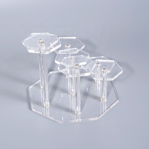 Supports de présentation pliables modernes en acrylique transparent - Recyclables et faciles à assembler, supports de buffet - Product Image 3