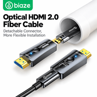 Câble AOC HDMI 2.0 en fibre optique Biaze 4K60Hz avec connecteur détachable pour installation longue distance pour TV, projecteur, lecteur DVD, moniteur
