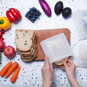 Reusable Silicon Food Bags <strong>Microwaveable</strong> Freezer Silicone Food <strong>Storage</strong> Zip Bag Leak Proof Stand up Pouch Bag for Food <strong>Storage</strong> - Product Image 4