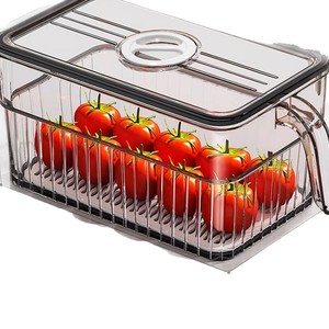<b>Fridge</b> Storage Box Rectangle With Handle Food Grade For Vegetables Fruits Eggs - Product Image 5