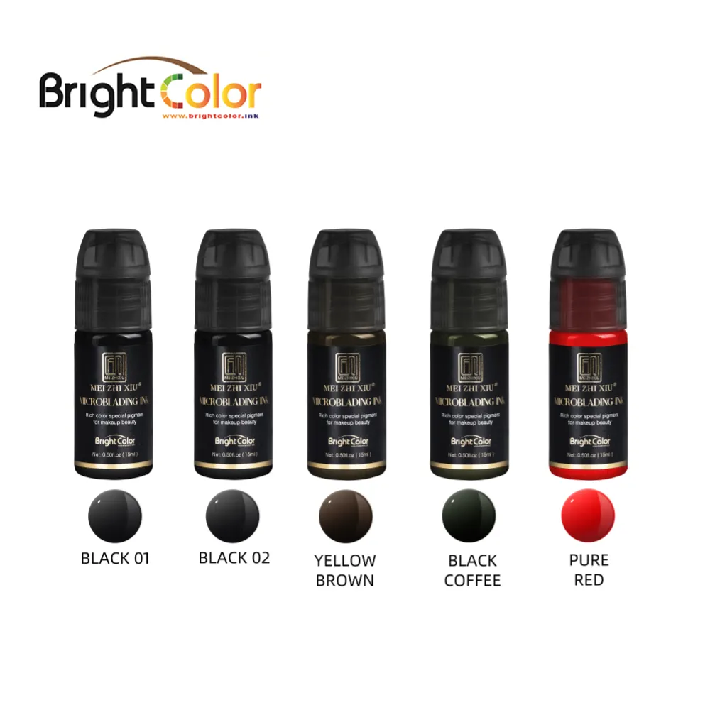 Brightcolorink 영구 메이크업 안료 문신 용품 Microblading 눈썹 입술 20 색 문신 잉크