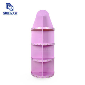 Estante de exhibición redondo de cartón extraíble de cuatro lados, estante con rueda para juguetes de peluche - Product Image 1