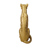 Statues d'animaux en or et en argent Décoration d'hôtel et de maison Tigre en résine Artisanat Sculpture de léopard