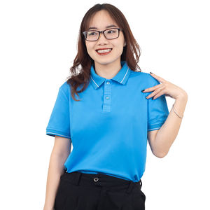 Polo azul cielo transpirable de fábrica de Vietnam para uniforme de empleado marca personalizada disponible - Product Image 1