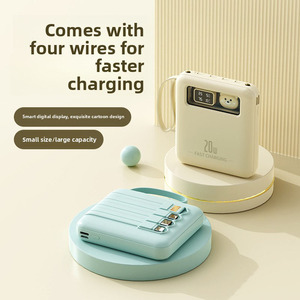 <span class=keywords><strong>Batterie</strong></span> <span class=keywords><strong>externe</strong></span> portable 20000mAh 20W à charge rapide, design ours mignon, câble intégré, affichage LED, lampe torche - Product Image 3