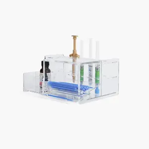 Multi-Function Clear Composite Syringe Placement Rack Holder Acrylic Dental Organizer Box