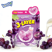 Assortiment hartvormige zachte snoepjes met rijke fruitvulling, sterke aromatische smaak, geschikt voor kinderen en volwassenen als dagelijkse snacks.