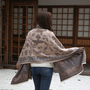 Women Floral Paisley Scarf Reversible Cashmere Shawl Lightweight Long Scarf for Travel Daily Wear Outer Wear Blanket <b>Wrap</b> - Product Image 3
