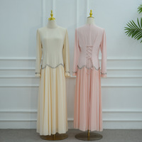 Abaya Sharut Dubaï, robe de soirée élégante et luxueuse, coupe ajustée, patchwork de cristaux faits à la main, ourlet évasé, robe pour femmes musulmanes, ceinture à nouer à l'arrière
