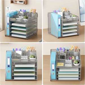 4-Tiers Mesh Metal Desk <b>Organizer</b> for Home Use Office Supplies From China-under Desk Drawer <b>File</b> Trays Crafted Metal <b>Organizer</b> - Product Image 5
