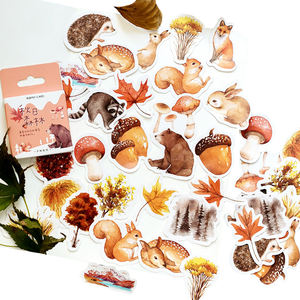 46 pièces/boîte Kawaii automne forêt autocollant <span class=keywords><strong>animaux</strong></span> mignons Mini papier autocollant décoration album <span class=keywords><strong>de</strong></span> bricolage journal Scrapbooking autocollant - Product Image 1