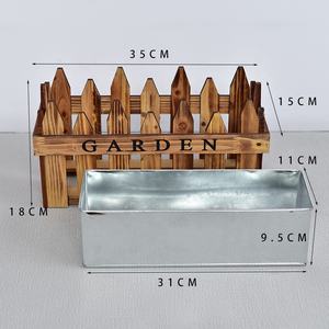 Boîte à fleurs rectangulaire pour jardin extérieur avec clôtures décoratives <span class=keywords><strong>Support</strong></span> <span class=keywords><strong>de</strong></span> boîte à fleurs personnalisé avec clôtures - Product Image 6