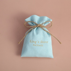 Bolsa de Lona de Lujo de Alta Calidad, Diseño Único, Color Azul Agua Claro, Mini, Pequeña, con Logotipo Personalizado, para Mujeres y Niñas, para Joyería - Product Image 6