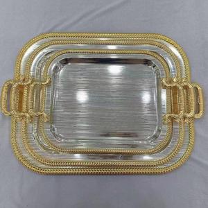 Vente en gros Plateaux personnalisés en métal et en acier inoxydable Assiette à dessert en or Plateau à gâteau aux fruits et noix - Product Image 5