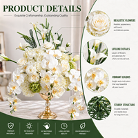 Roses en soie au toucher naturel réaliste avec tiges - Fleurs artificielles faites à la main pour les mariages, les événements, la décoration de la maison