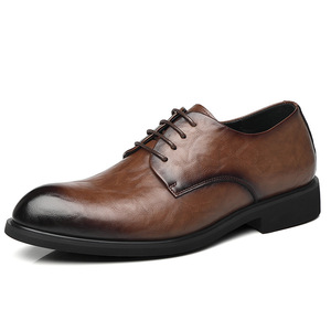 Chaussures en cuir formelles pour hommes, style britannique, à bout pointu, avec motif poignée vintage, rehausseur interne, confortables et respirantes - Product Image 5