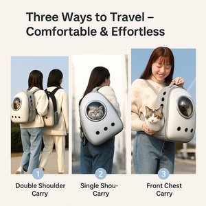 กระเป๋าเป้สะพายหลังสำหรับสัตว์เลี้ยงแบบใสพร้อมหน้าต่างสไตล์นักบินอวกาศกระเป๋าสำหรับสุนัขขนาดเล็กและแมวระบายอากาศปลอกแข็งพกพาสำหรับพกพากลางแจ้ง - Product Image 2