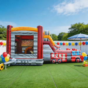 Castillo Inflable con Tobogán de Camión de Bomberos para Niños, Ideal para Fiestas Temáticas de Bomberos - Product Image 2