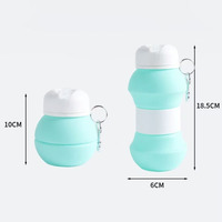 Bouteille d'eau de sport sans BPA en gros, bouteille en silicone personnalisée mignonne avec motifs multisports pour cadeaux promotionnels