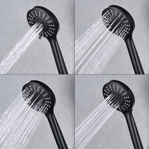 Ensemble de pommeau de douche à main haute pression noir mat avec tuyau de 1,5 m et support sans perçage - Product Image 3