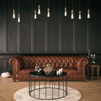 Chesterfield – canapé 3 places en cuir antique de style moderne, meuble de luxe pour salon vip, bar, boîte de nuit