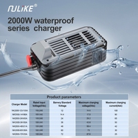 Chargeur de batterie au lithium-ion LiFePO4 72V à charge rapide 2000W Nulike, matériau ignifuge PC, étanche, pour moto
