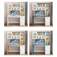 Bureau d'étude en bois pour étudiants, bureau d'ordinateur avec bibliothèque