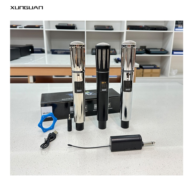 M1-133U Metal Rechargeable Mic 1CH/2CH Portable UHF Universal Wireless Microphone for Singing Karaoke/Trolly Speaker/Speech