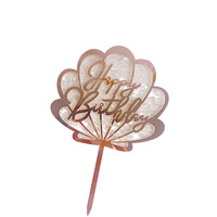 2025 nuevo estilo acrílico océano serie niñas pastel decoración pulpo caballito de mar Concha algas pastel Topper Baby Shower ornamento