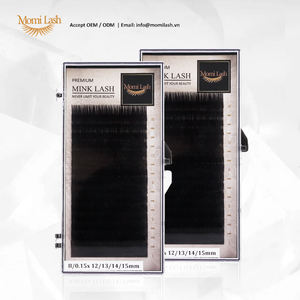 Extension de cils de vison coréen PBT doux haute densité naturel personnalisé disponible longueur d'épaisseur de boucle Extension de cils noirs - Product Image 2