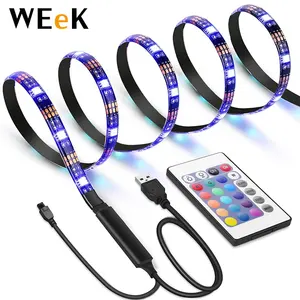 USB الطاقة LED قطاع ضوء التلفزيون التحيز الإضاءة WL-USB24K-01 100 سنتيمتر بقيادة قطاع + 24 مفاتيح تحكم عن بعد