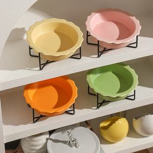 Desainer Merek Mewah Mangkuk Anjing Melamin Mangkuk Tatakan Pemberi Makan Kucing Anak Anjing Non-Slip Kecelakaan Mangkuk Bulldog Perancis untuk Anjing Kecil - Product Image 3