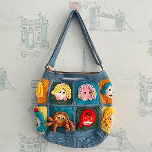 Sac à main en crochet tricoté à la main pour femme, motif dessin animé mignon et original, sac bandoulière tissé à la main - Product Image 3