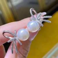 Boucles d'oreilles minimalistes à perle unique grande et fixe, clous d'oreilles ronds en perle pour femme, bijoux pour le bureau, les rendez-vous et les fêtes, commande en gros