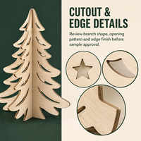 Kit de Bricolage Arbre de Noël et Halloween d'Intérieur Écologique 24 Pièces – Découpes en Bois 3D, 12 Marqueurs Colorés, Tranches Non Finies à Personnaliser