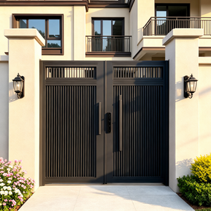 Portail d'entrée moderne de luxe en aluminium forgé, résistant à la rouille et aux intempéries, pour villa, cour et allée. - Product Image 6