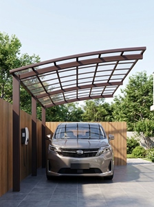Aluminum Alloy Carport Polycarbonate Roof Modern Double Bay Parking Shelter Waterproof Outdoor Garage <b>Canopy</b> - Product Image 4