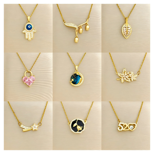 Collar de Acero Inoxidable Chapado en Oro de 18k Resistente al Agua, con Colgante de <span class=keywords><strong>Cruz</strong></span>, Corazón, Mariposa y Letra con Circonitas, para Mujer, Venta Caliente - Product Image 4