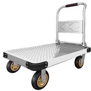 Steel Plate Handcart 15 Ton Capacity Foldable Four Wheel Portable <b>Trolley</b> For Home Use - Product Image 5