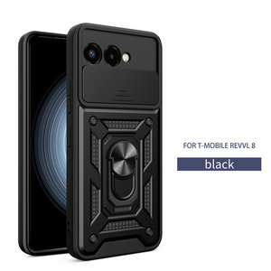 Étui <span class=keywords><strong>de</strong></span> téléphone portable en TPU Lichicase avec béquille métallique portable, protection d'écran anti-chute, accessoire mobile pour Revvl 8 8 Pro - Product Image 3
