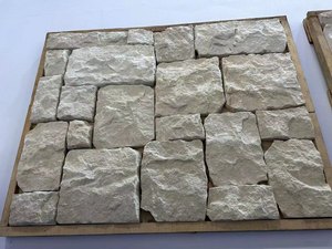 Tự nhiên chia lỏng đá phải đối mặt với hình dạng vuông bằng đá sa thạch trắng lâu đài gờ đá cho tường ốp - Product Image 5