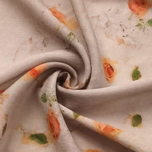 Giả của linen vải 100% cotton chất lượng cao dệt poplin vải kỹ thuật số Floral in cho Girls 'dresses - Product Image 1