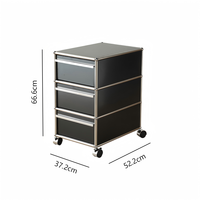 Meuble de rangement mobile à 3 tiroirs en métal, chariot de rangement, table d'appoint pour canapé, table basse pour salon, chambre, bureau à domicile