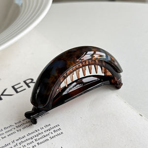 韓国風 ハイポニーテール ヘアクリップ 酢酸 シンプル 上品 バナナクリップ ヘアアクセサリー バッククリップ - Product Image 5