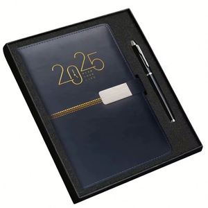 Case Bound Customized Logo A5 B6 PU Leather Hard Cover Address Book Journal Notebook Password Protected - Product Image 4