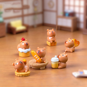 Boîte surprise, figurines <span class=keywords><strong>d</strong></span>'<span class=keywords><strong>animaux</strong></span> de dessin animé, miniatures en résine, figurines de capybara pour la <span class=keywords><strong>d</strong></span>écoration de voiture et de bureau, jeux alimentaires et collection - Product Image 3