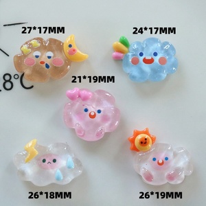 Transparent Cloud Sun DIY Resin Accessories Decor Charm Shoes Hairpin Cute Mixed Resin Charms Resin for Decoration - Product Image 5