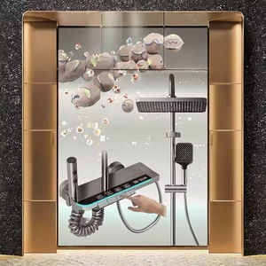 Ensemble <span class=keywords><strong>de</strong></span> robinetterie <span class=keywords><strong>de</strong></span> <span class=keywords><strong>douche</strong></span> thermostatique en acier inoxydable avec écran LED, finition polie, double poignée, cartouche céramique, mode doux, <span class=keywords><strong>fixation</strong></span> <span class=keywords><strong>murale</strong></span> - Product Image 5