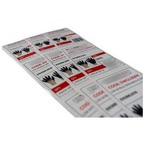 Etiquetas autoadhesivas de alta adhesión de tamaño S/<span class=keywords><strong>M</strong></span>/<span class=keywords><strong>L</strong></span>/XL, etiquetas adhesivas de código de barras para guantes, ropa, Comestibles, supermercados - Product Image 3