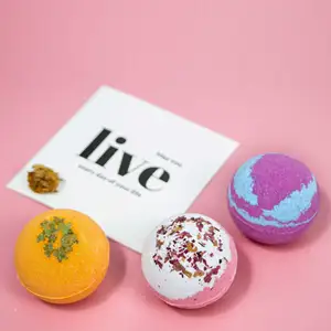 12 pièces boules de bain bombe de douche bulles riches avec fleur bombe de bain naturelle pour soins de la peau avec boîte de couleur